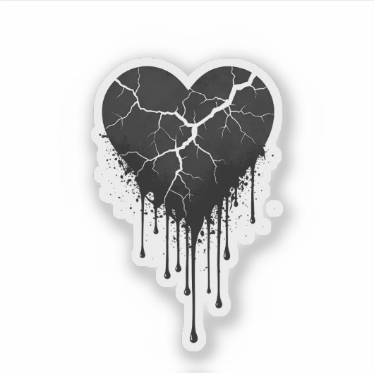 Fragile Resilience: Midnight Ink Heart Sticker (Voorkant)