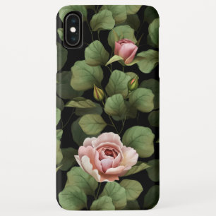 Fragile rozen. Floral patroon op zwart Case-Mate iPhone Case