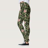 Fragile rozen. Floral patroon op zwart Leggings (Links)