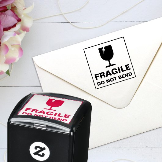 Fragile snijdt geen aangepaste Afbeelding tekst Zelfinktende Stempel