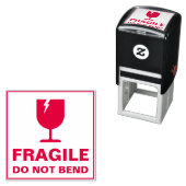 Fragile snijdt geen aangepaste Afbeelding tekst Zelfinktende Stempel (In situ)