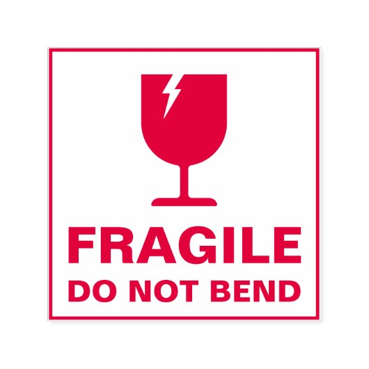 Fragile snijdt geen aangepaste Afbeelding tekst Zelfinktende Stempel (Design)