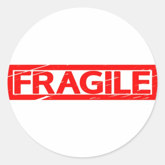 Fragile Stamp Ronde Sticker (Voorkant)