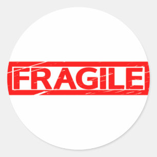 Fragile Stamp Ronde Sticker