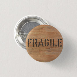 Fragile Stamped op Wood Ronde Button 3,2 Cm
