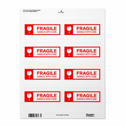 Fragile Stickers Handle with Care (Full Sheet)
