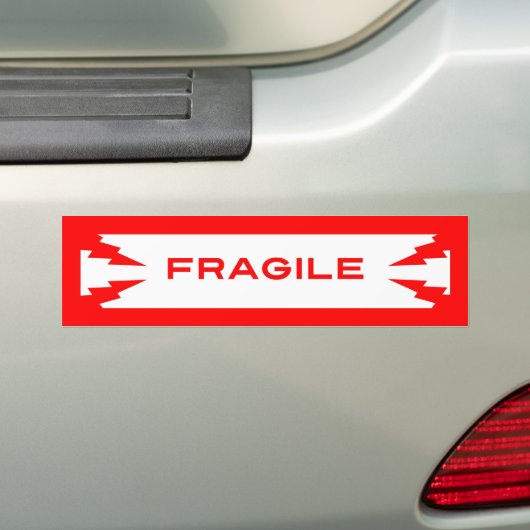 Fragile Symbool Bumpersticker (Op auto)