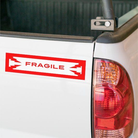 Fragile Symbool Bumpersticker (Op Truck)