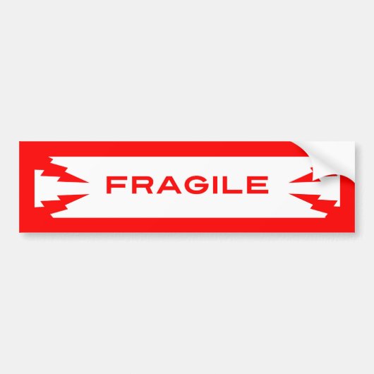 Fragile Symbool Bumpersticker (Voorkant)
