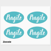 Fragile trendy modern minimalistisch bedrijf ovale sticker (Vel)