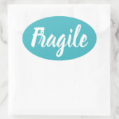 Fragile trendy modern minimalistisch bedrijf ovale sticker (Tas)