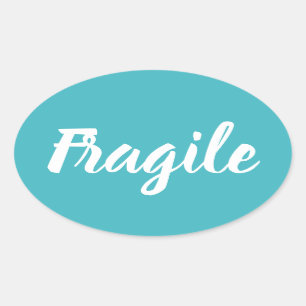Fragile trendy modern minimalistisch bedrijf ovale sticker