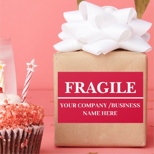 Fragile Verzendlabel Rechthoek Sticker (Feest)