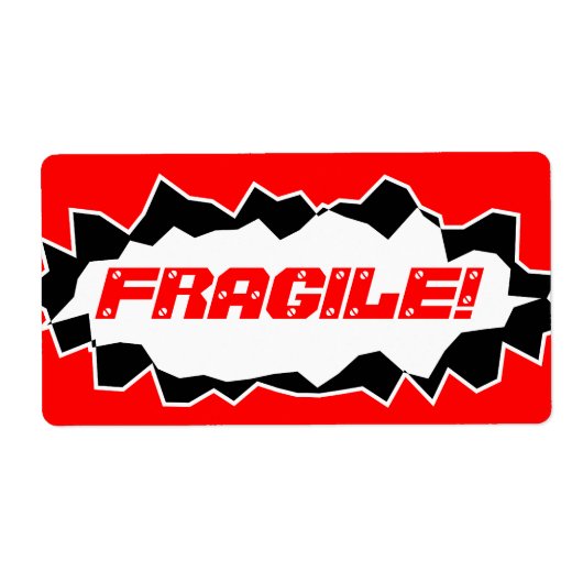 Fragile waarschuwing - verzendstickers etiket (Voorkant)