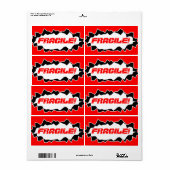 Fragile waarschuwing - verzendstickers etiket (Full Sheet)