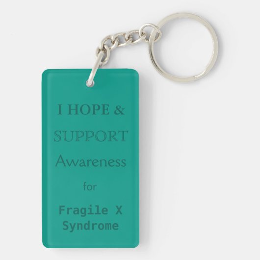 Fragile X Syndrome Angel Awareness Ribbon Sleutelh Sleutelhanger (achterkant)