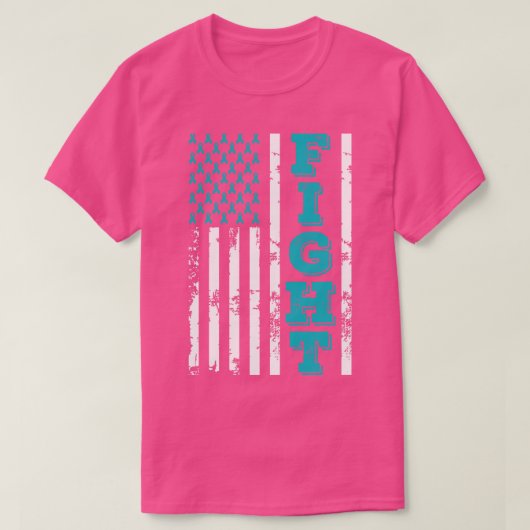 Fragile X Syndrome Awareness Fight American Flag 4 T-shirt (Design voorkant)