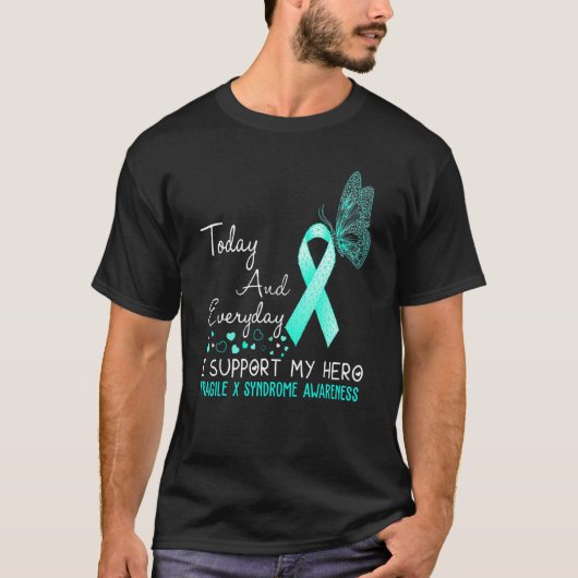 Fragile X Syndrome Awareness Ik steun mijn held ma T-shirt (Voorkant)