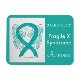 Fragile X Syndrome Awareness Ribbon Angel Magnet Magneet