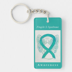 Fragile X Syndrome Awareness Ribbon Angel Sleutelh Sleutelhanger