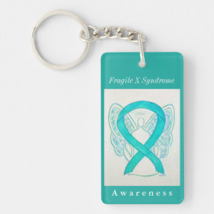 Fragile X Syndrome Awareness Ribbon Angel Sleutelh Sleutelhanger
