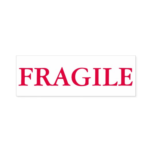 "FRAGILE" zelfinktstempel in rode inkt Zelfinktende Stempel (Design)
