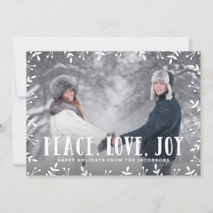 Fragment Foliage Peace Joy Love Holiday Fotokaart Feestdagenkaart