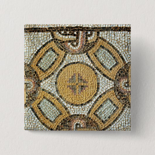 Fragment uit de vloer van de Roman Baths Vierkante Button 5,1 Cm (Voorkant)