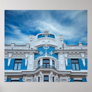 Fragment van Art Nouveau-stijl (Jugenstil). De boo Poster