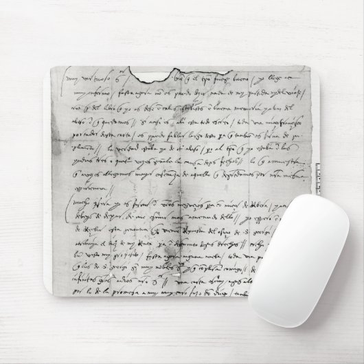 Fragment van de brief van Christopher Muismat (Met muis)