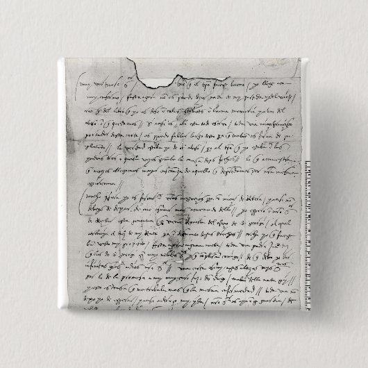 Fragment van de brief van Christopher Vierkante Button 5,1 Cm (Voorkant)