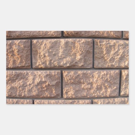 Fragment van de muur van de grote betonblokken rechthoekige sticker (Voorkant)