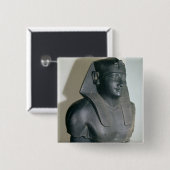 Fragment van een Egyptisch standbeeld van Ptolemy Vierkante Button 5,1 Cm (Voorkant /achterkant)