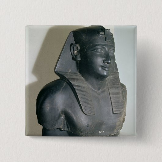 Fragment van een Egyptisch standbeeld van Ptolemy Vierkante Button 5,1 Cm (Voorkant)