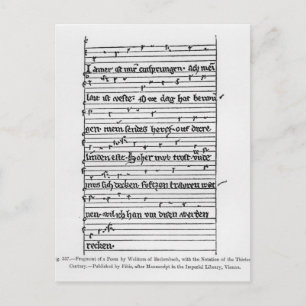 Fragment van een gedicht briefkaart