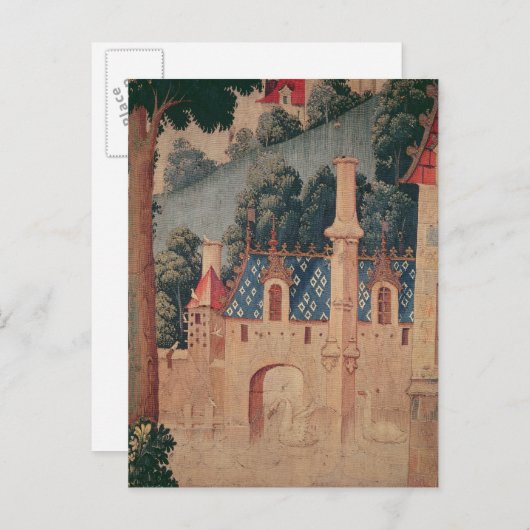 Fragment van een middeleeuws tapijt briefkaart (Voorkant / Achterkant)