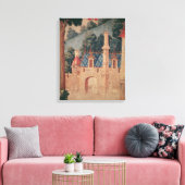 Fragment van een middeleeuws tapijt canvas afdruk (Insitu (Woonkamer))