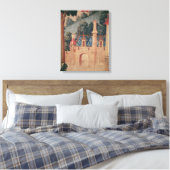 Fragment van een middeleeuws tapijt canvas afdruk (Insitu (Slaapkamer))