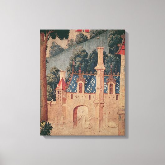 Fragment van een middeleeuws tapijt canvas afdruk (Voorkant)
