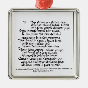 Fragment van het Divina Commedia van Dante Metalen Ornament