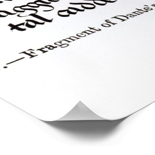 Fragment van het Divina Commedia van Dante Poster (Hoek)