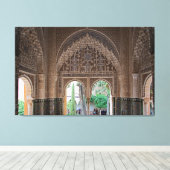 Fragment van het ontwerp van het Alhambra. Canvas Afdruk (Insitu (Houten vloer))