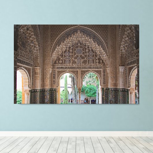 Fragment van het ontwerp van het Alhambra. Canvas Afdruk (Insitu (Houten vloer))