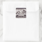Fragment van het rode scherm vierkante sticker (Tas)
