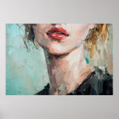 Fragment van kunstschilderij. Portret van een meis Poster (Voorkant)