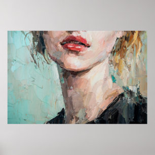 Fragment van kunstschilderij. Portret van een meis Poster
