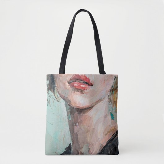 Fragment van kunstschilderij. Portret van een meis Tote Bag (Voorkant)