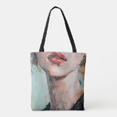 Fragment van kunstschilderij. Portret van een meis Tote Bag (Achterkant)