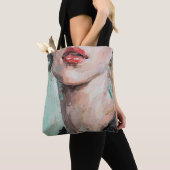 Fragment van kunstschilderij. Portret van een meis Tote Bag (Dichtbij)