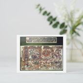 Fragment van textiel waarin Jonah en de walvis wor Briefkaart (Staand voorkant)